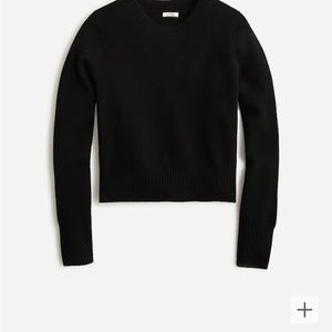 NWT JCREW SHRUNKEN CASHMERE CREWNECK SWEATER BLACK MEDIUM